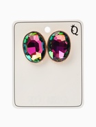 Серьги клипсы для ушей QF «Овал», цвет золото, разноцветные - Фото 5