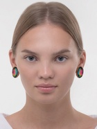 Серьги клипсы для ушей QF «Овал», цвет золото, разноцветные - Фото 3