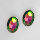 Клипсы для ушей QF «Вечеринка», овалы, цвет бензиновый в золоте - Фото 5