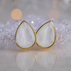 Клипсы «Вечеринка» капли, цвет белый в золоте - Фото 1