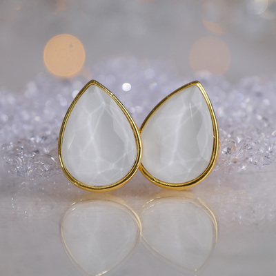 Клипсы «Вечеринка» капли, цвет белый в золоте