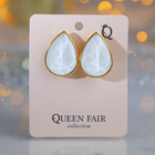 Клипсы «Вечеринка» капли, цвет белый в золоте - Фото 2