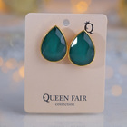 Клипсы «Вечеринка» капли, цвет изумрудный в золоте - Фото 2