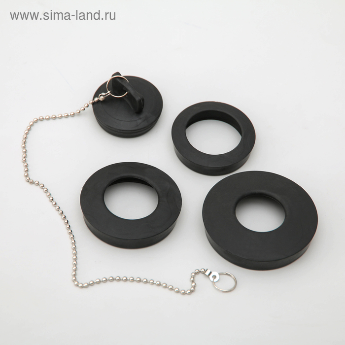 Пробка для ванной, трансформер, d=5,6 см, цвет чёрный - Фото 1