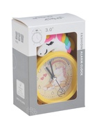 Часы-будильник настольные детские «Единорог», плавный ход, d=6.5 см, 12.5×7.5×5 см, жёлтые - фото 122210546