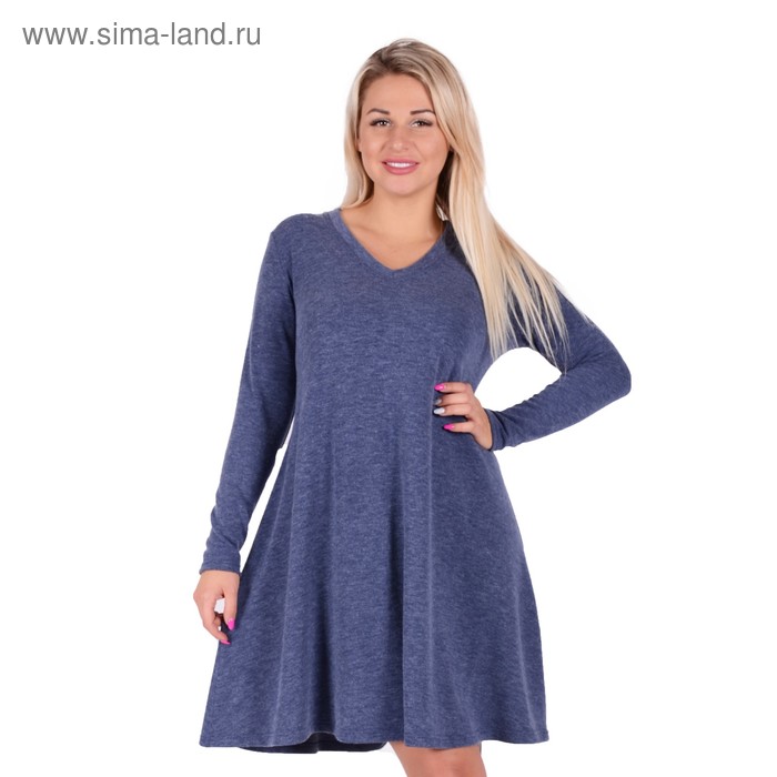 Платье женское, цвет меланж синий, размер 46 - Фото 1