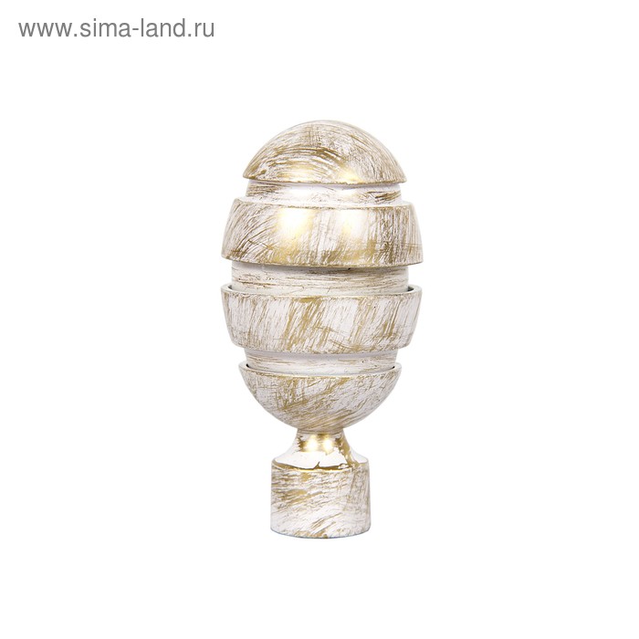 Наконечник «Орех», 2 шт., d=16 мм, цвет слоновая кость, золото