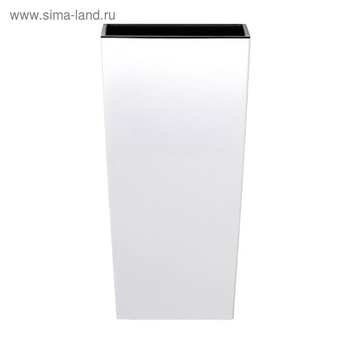 Кашпо URBI SQUARE, 2 предмета: внутренняя и наружная ёмкости, 11 и 26.6 л, цвет белый - Фото 1