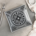 Тарелка десертная «Эльмира», 20×20 см, цвет серебро - Фото 1