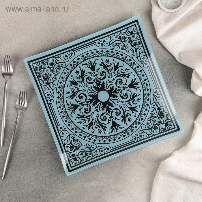 Тарелка обеденная «Эльмира», d=30 см, цвет лазурный - Фото 1