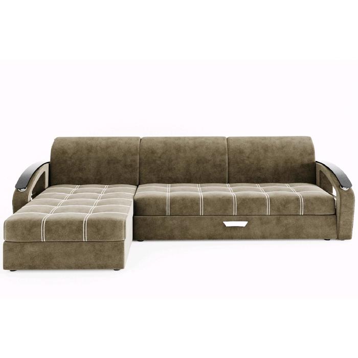 Угловой диван «Дубай 1», угол левый, еврокнижка, МДФ венге, цвет селфи 03