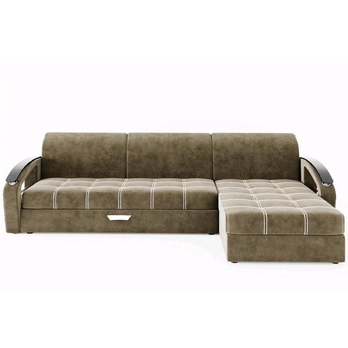 Угловой диван «Дубай 1», угол правый, еврокнижка, МДФ венге, цвет селфи 03