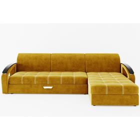 Угловой диван «Дубай 1», угол правый, еврокнижка, МДФ венге, цвет селфи 08