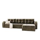 Угловой диван «Элита 3», угол правый, пантограф, велюр, цвет селфи 03, подушки селфи 01 4782016