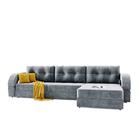 Угловой диван «Элита 3», угол правый, пантограф, велюр, цвет селфи 15, подушки селфи 08 - Фото 3