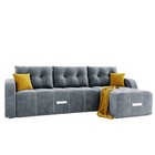 Угловой диван «Нью-Йорк 3», угол правый, пантограф, велюр, цвет селфи 15, подушки селфи 08 - Фото 1