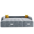 Угловой диван «Нью-Йорк 3», угол правый, пантограф, велюр, цвет селфи 15, подушки селфи 08 - Фото 2