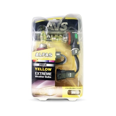 Лампа автомобильная AVS ALFAS Extrem Weather, 2800К, H11, 12 В, 85 Вт, + T10, набор 2 шт.