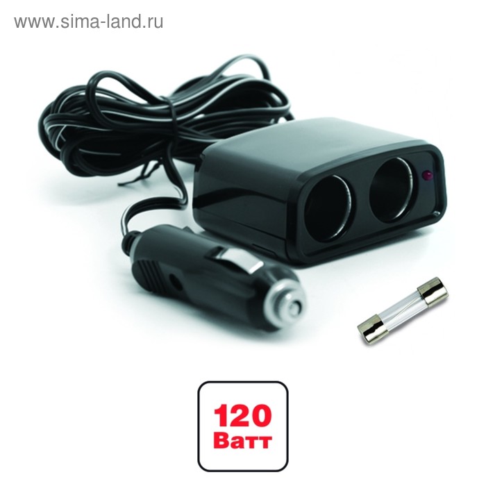 Разветвитель прикуривателя AVS CS201, 12/24 В, 2 выхода - Фото 1