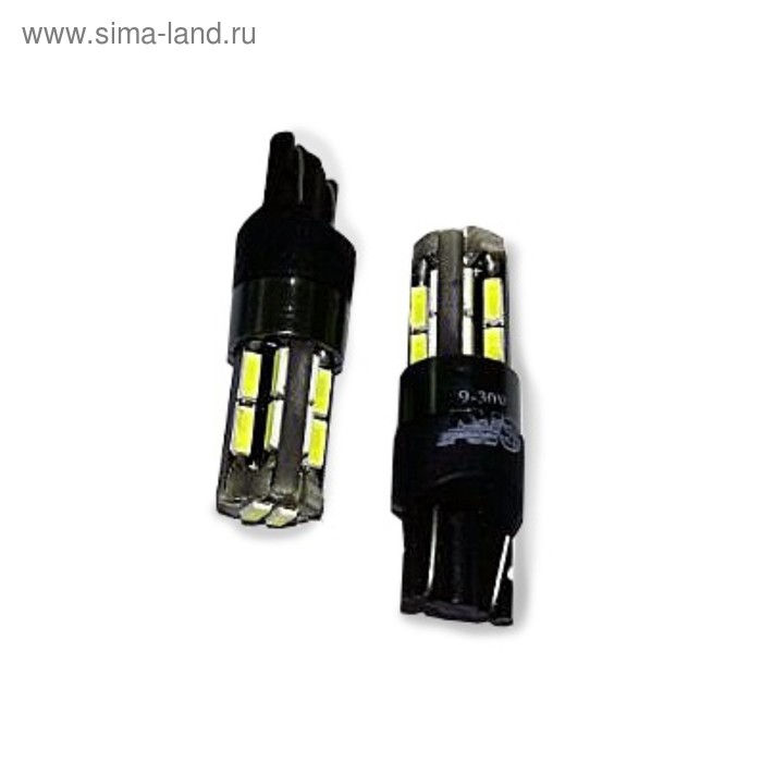 Лампа светодиодная AVS A78449S, T10 T104, белый (W2.1x9.5D) CANBUS, 18SMD 4014, 12-24 В, набор 2 шт - Фото 1