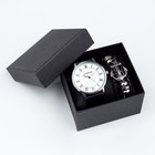 Мужской подарочный набор Bolama 2 в 1: наручные часы, браслет, d-4 см - фото 8922771