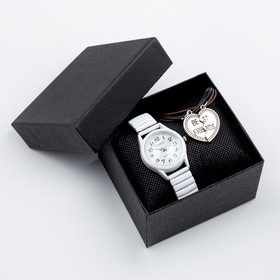 Подарочный набор 2 в 1 "Лентини": наручные часы и браслет