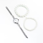 Женский подарочный набор Disu 2 в 1: наручные часы и браслет, d-1.8 см - Фото 2