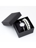 Женский подарочный набор Disu 3 в 1: наручные кварцевые часы и браслет, d=1.8 см - Фото 11