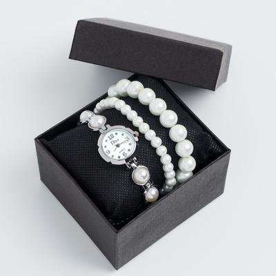 Женский подарочный набор Disu 2 в 1: наручные часы и браслет, d-1.8 см
