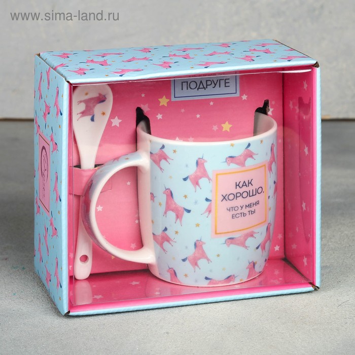 Кружка с ложкой «У меня есть ты», 350 мл - Фото 1