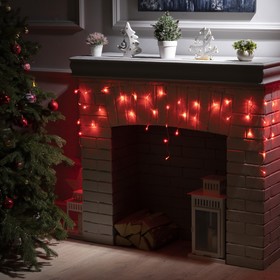 УЦЕНКА Гирлянда «Бахрома», 3×0.5 м, IP20, 80 LED, 220 В, 8 режимов, прозрачная нить, свечение красное 4781233