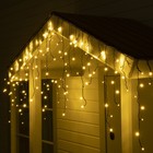 УЦЕНКА Гирлянда «Бахрома» 3×0.6 м, IP44, УМС, тёмная нить, 160 LED, свечение тёплое белое, 220 В - Фото 6