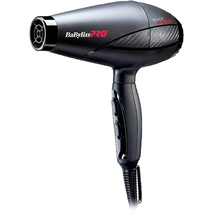 Фен BaByliss BAB6200E Black Star, 2000 Вт, 3 температурных режима, 2 скорости, чёрный - фото 51442144