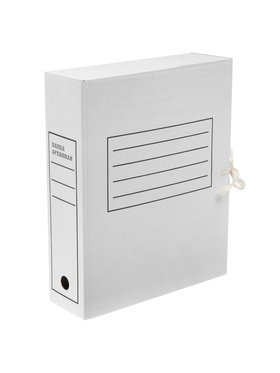 Папка архивная с завязками, микрогофрокартон, 80мм, белый, до 750л. (10 шт)