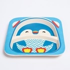 Набор детской бамбуковой посуды «Пингвин», тарелка, миска, стакан, приборы, 5 предметов - Фото 4