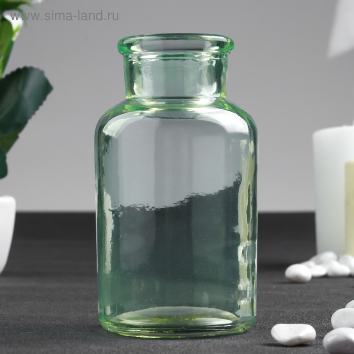 Бутылка для аромамасел/декора стекло "Цитрус" зелёная 125 мл 10х5,5х5,5 см - Фото 1