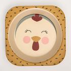 Миска - тарелочка детская из бамбука, рисунок и цвет МИКС, 250 мл, 14х14х3,5 - фото 42847494