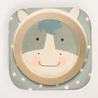 Миска - тарелочка детская из бамбука, рисунок и цвет МИКС, 250 мл, 14х14х3,5 - фото 42847495