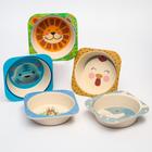 Миска - тарелочка детская из бамбука, рисунок и цвет МИКС, 250 мл, 14х14х3,5 - фото 42847499
