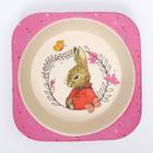 Миска - тарелочка детская из бамбука, рисунок и цвет МИКС, 250 мл, 14х14х3,5 - фото 42847488