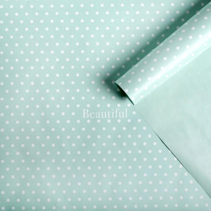 Бумага упаковочная глянцевая двухсторонняя «Горох», 70 х 100 см - Фото 1