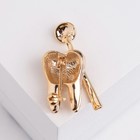 Брошь «Зуб с зеркалом», цвет белый в золоте - Фото 3