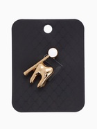 Брошь «Зуб с зеркалом», цвет белый в золоте - фото 64528542