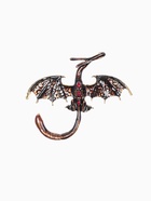 Брошь «Дракон» летящий, цвет сливовый в чернёном золоте - Фото 1