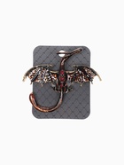 Брошь «Дракон» летящий, цвет сливовый в чернёном золоте - Фото 5