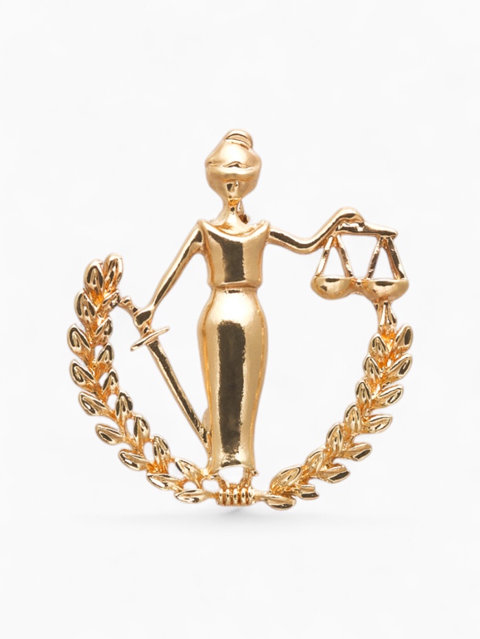 Брошь «Фемида» богиня правосудия, цвет золото - Фото 1