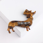 Брошь «Такса» в цилиндре, цвет коричневый - Фото 2