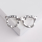 Брошь «Очки», цвет матового серебра - Фото 1