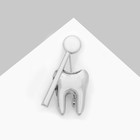 Брошь «Зуб с зеркалом», цвет белый в серебре - фото 9595219