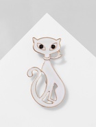 Брошь «Кошка» мур-мур, цвет белый в золоте - Фото 6